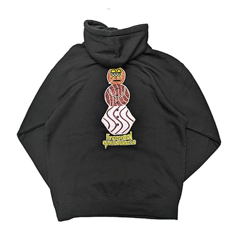 KROOKED QUARTER SNACKS パーカー 黒 クルキッド クウォータースナックス　Krooked x Quartersnacks Hoody （Black）