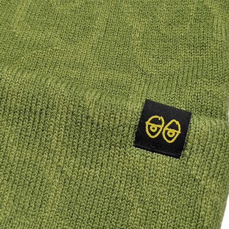 KROOKED ビーニー グリーン クルキッド　KROOKED SKATEBOARDS FLOWERS EYES CLIP CUFF BEANIE （OLIVE）