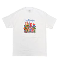 REAL SKATEBOARDS Tシャツ 半袖 リアル　DOUBLE SF TRAVEL S/S TEE （WHITE）