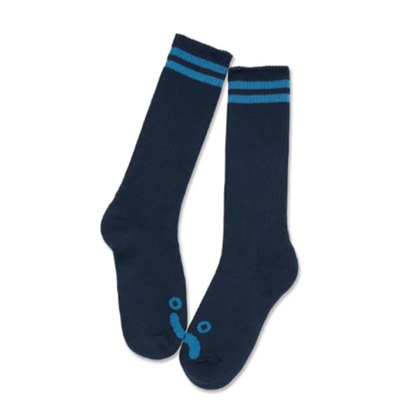 POLAR SKATE CO ロング ソックス ポーラー メンズ ネイビー Long Rib