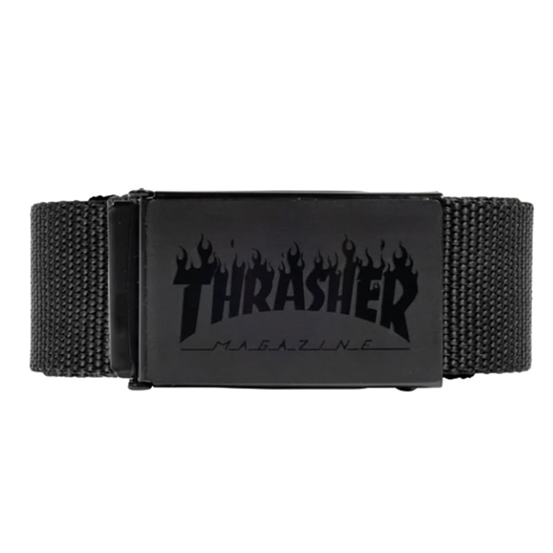 THRASHER スラッシャー ベルト 黒 THRASHER FLAME LOGO WEB B