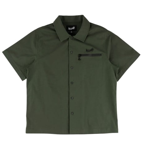 SALE WELCOME SKATEBOARDS シャツ ウェルカム 半袖　ALTAR EMBROIDERED RIPSTOP WORK SHIRT (IVY） 半袖 ウェルカム