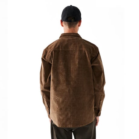 SALE FORMER シャツ 長袖 フランネル コーデュロイ フォーマー　FORMER FLANEL VIVIAN CORD LS SHIRT (BROWN）