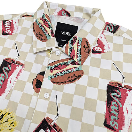 Vans シャツ 半袖 ベージュ系 　POP FAST FOOD SS SHIRT （COLORFUL）