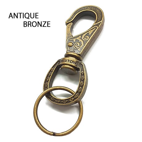 BRIXTON スクロール キーチェン キークリップ ブリクストン　SCROLL KEY CHAIN （BLACK　ANTIQUE BRONZE）