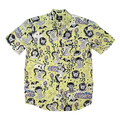 SALE VOLCOM シャツ 半袖 ボルコム メンズ　SURF VITALS OZZY WOVEN SHORT SLEEVE SHIRT （GLIMMERYELLOW）