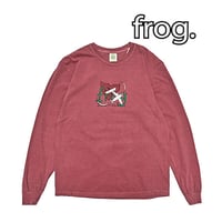 FROG Tシャツ　FROG DAMAGED LOVE CONNECTION LS T-SHIRT (RED)  ロンT 長袖 メンズ フロッグ SALE