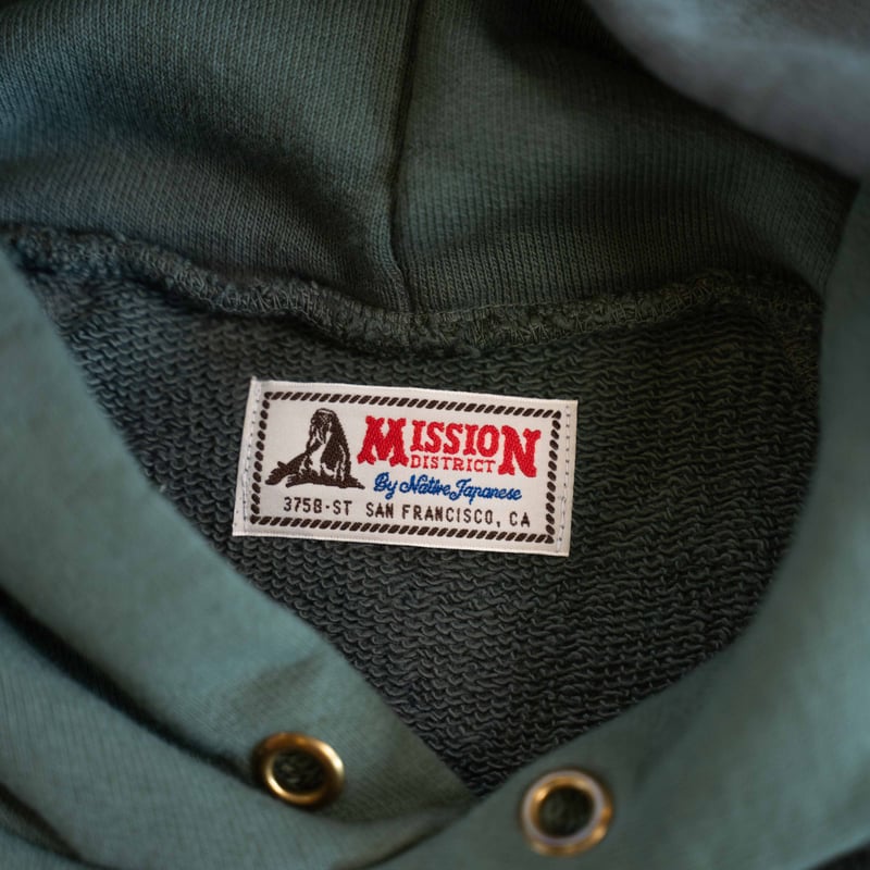 GREEN】MISSION DISTRICT SUN FADED PULLOVER HOOD