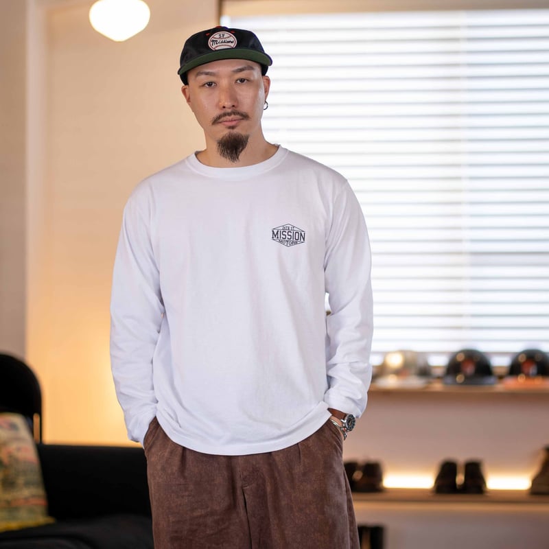 24th st. Mission Motors Long Sleeve T shirt (Wh