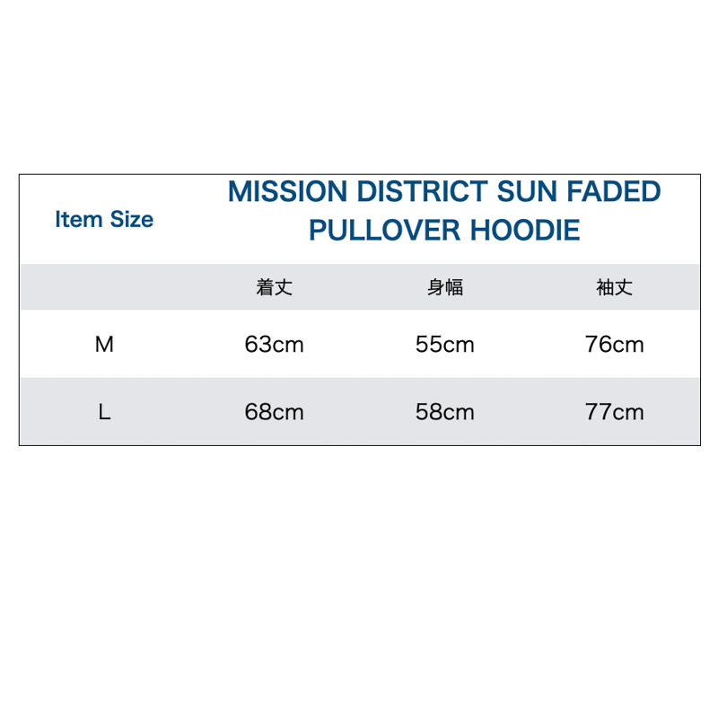 SAX BLUE】MISSION DISTRICT SUN FADED PULLOVER H