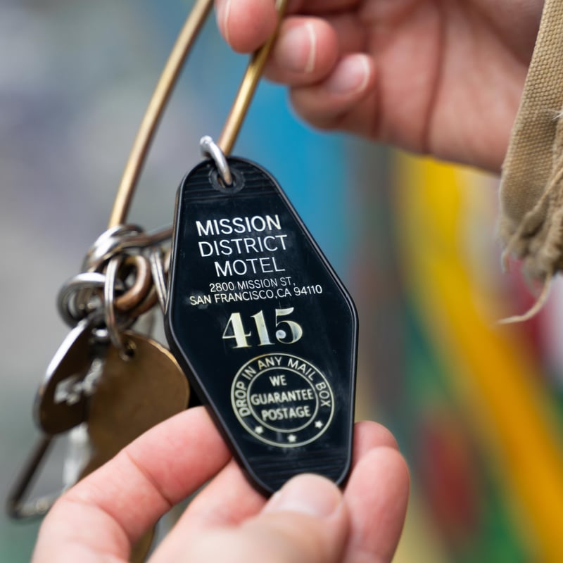 新品❗️MISSION DISTRICT MOTEL KEY TAG Black Amazon.com: Motel Key Tag Gifts Not Today Satan Keychain