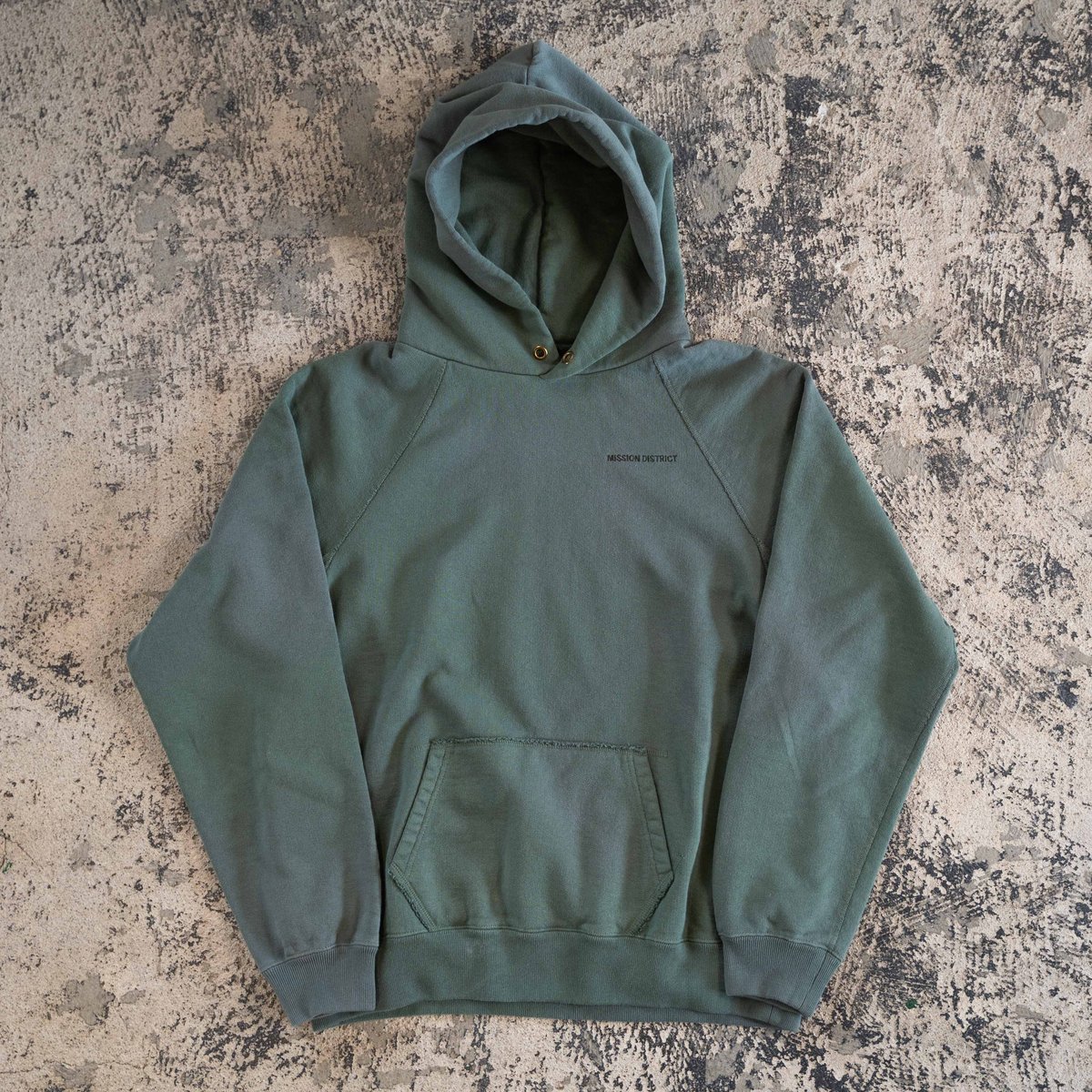 GREEN】MISSION DISTRICT SUN FADED PULLOVER HOOD 