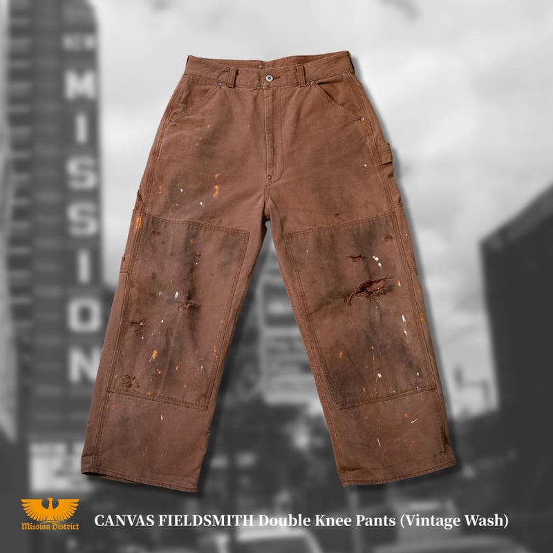BROWN】CANVAS FIELDSMITH Double Knee Pants【Vint