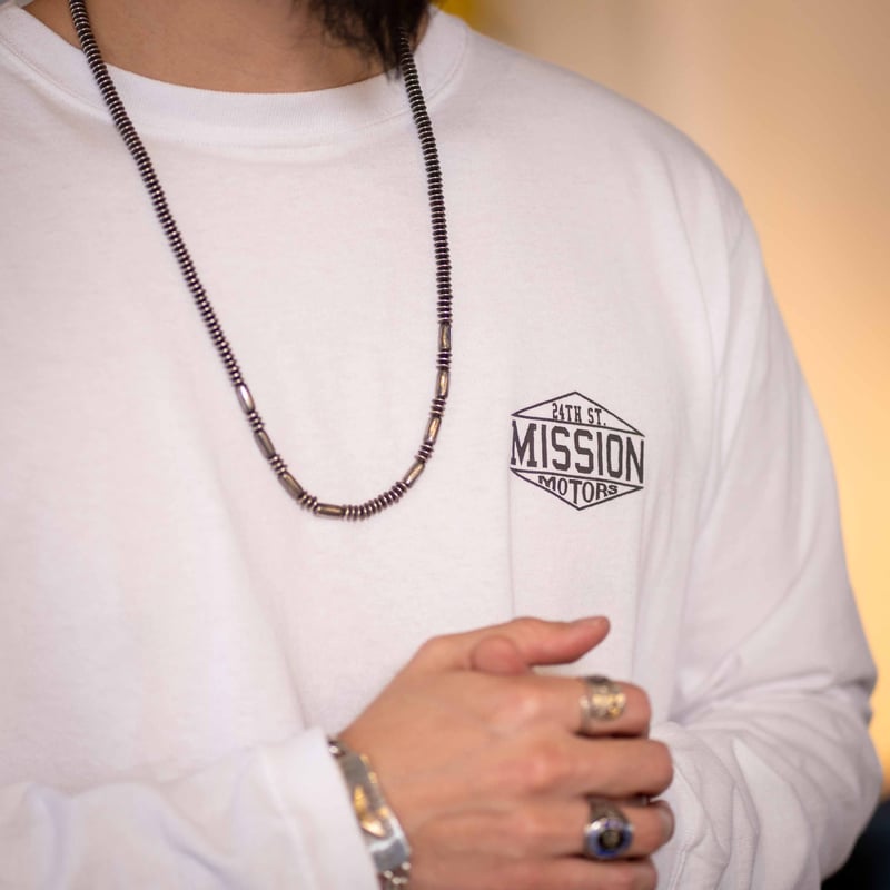 24th st. Mission Motors Long Sleeve T shirt (Wh