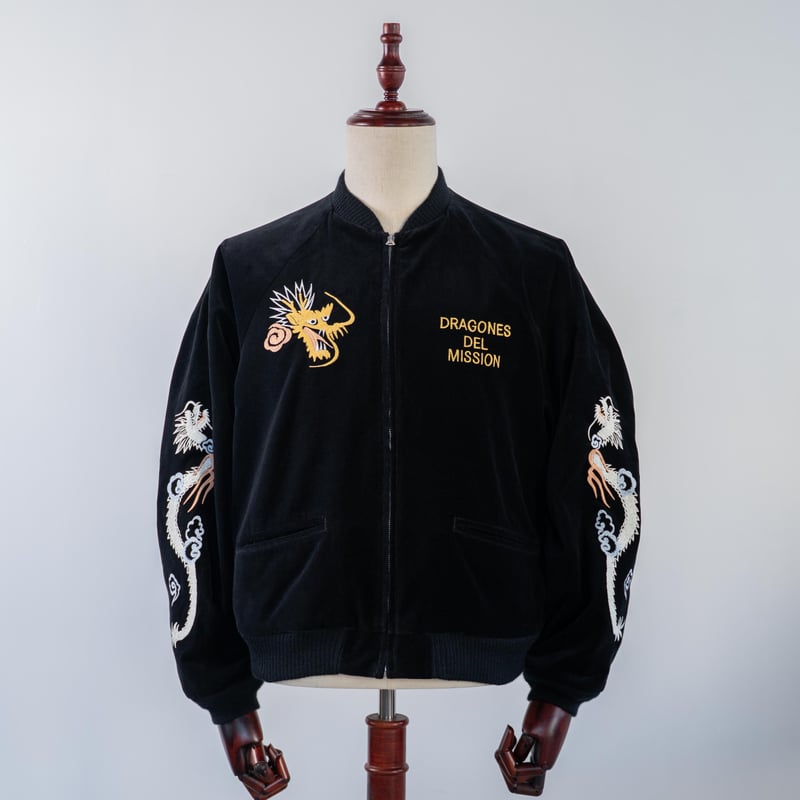 Black】DRAGONES DEL MISSION Velveteen Jacket |