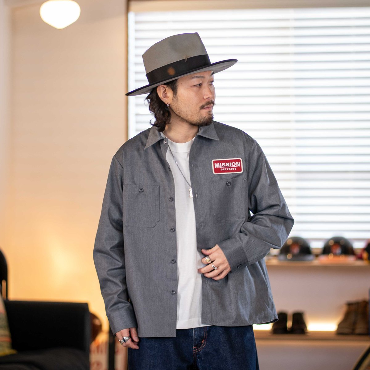 MT-415 ORIGINAL LONG-SLEEVE WORK SHIRT(Gray) |
