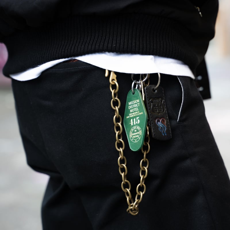 mission district レザータグ　キーリング MISSION DISTRICT MOTEL KEY TAG(Green) | NATIVE
