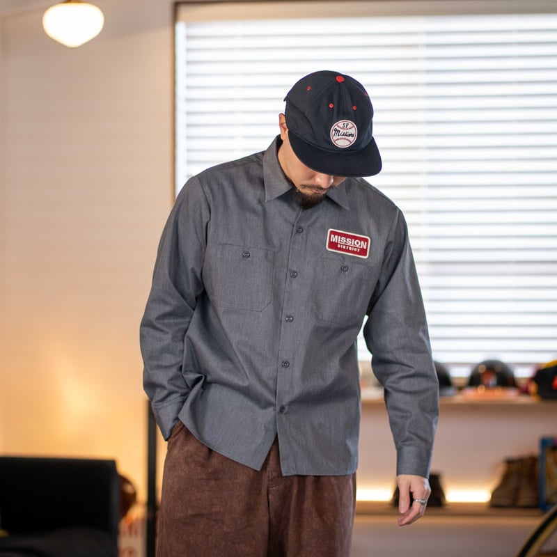 MISSION DISTRICT 81 ロングスリーブ MT-415 ORIGINAL LONG-SLEEVE WORK SHIRT(Gray) |
