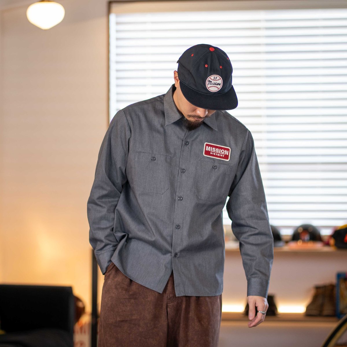 MT-415 ORIGINAL LONG-SLEEVE WORK SHIRT(Gray) |