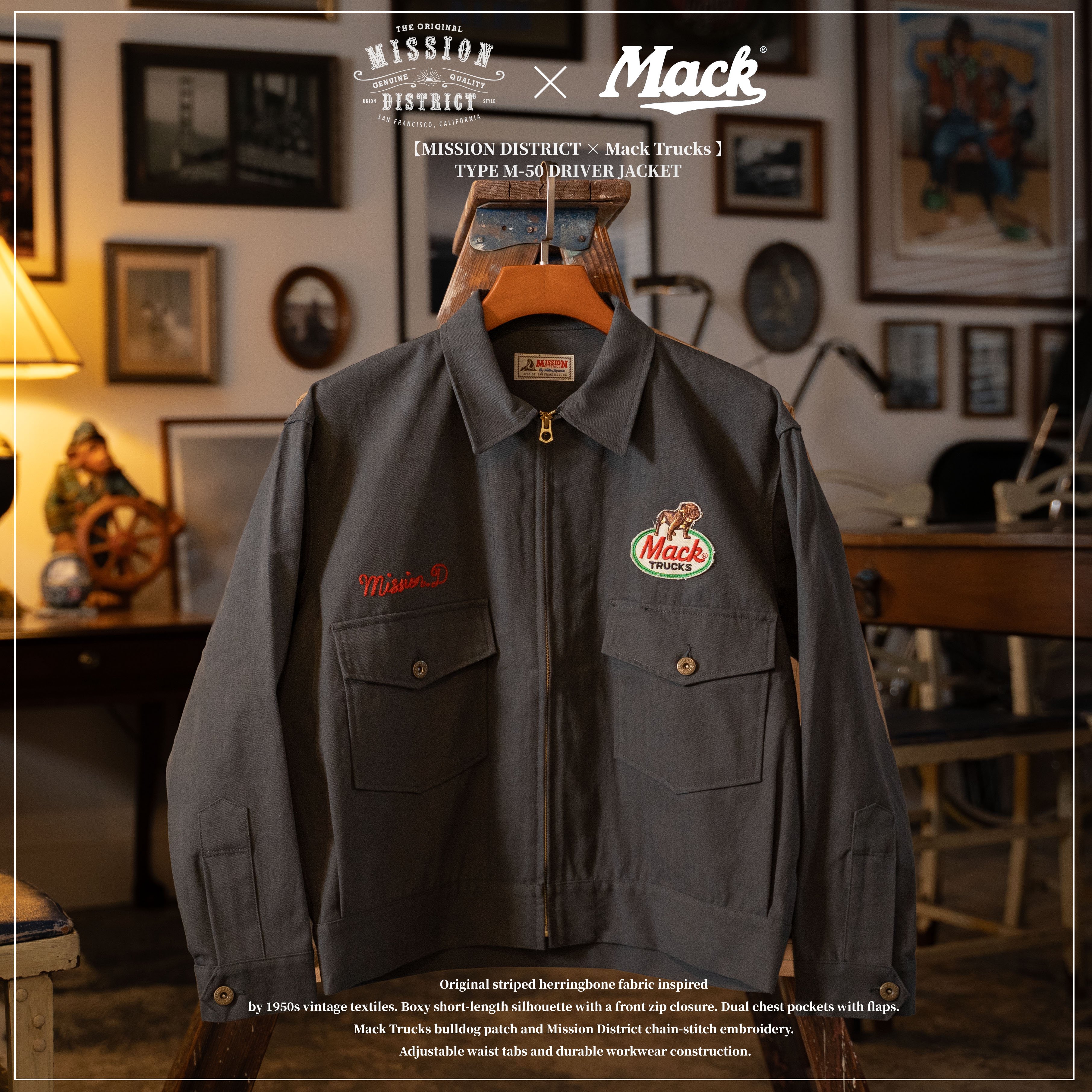 Gray】 TYPE M-50 DRIVER JACKET【MISSION DISTRICT