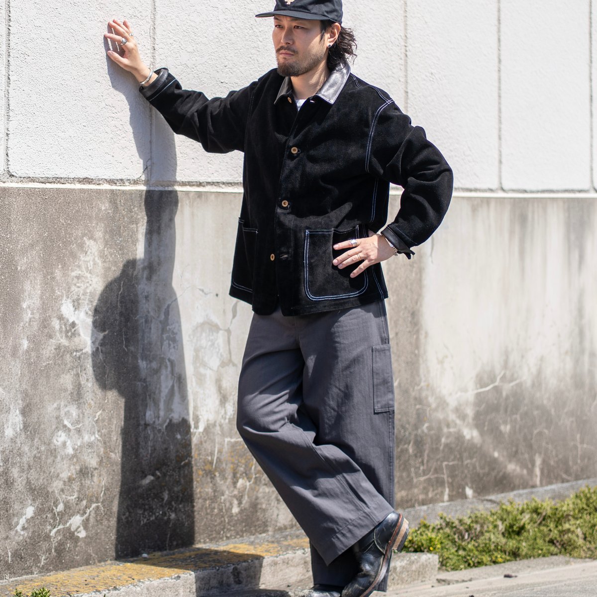 せ*つ様 50s ワークパンツ ブラック ダークグレー 墨黒 極太 雰囲気抜群 Gray】TYPE M-50 DRIVER PANTS | NATIVE JAPANESE
