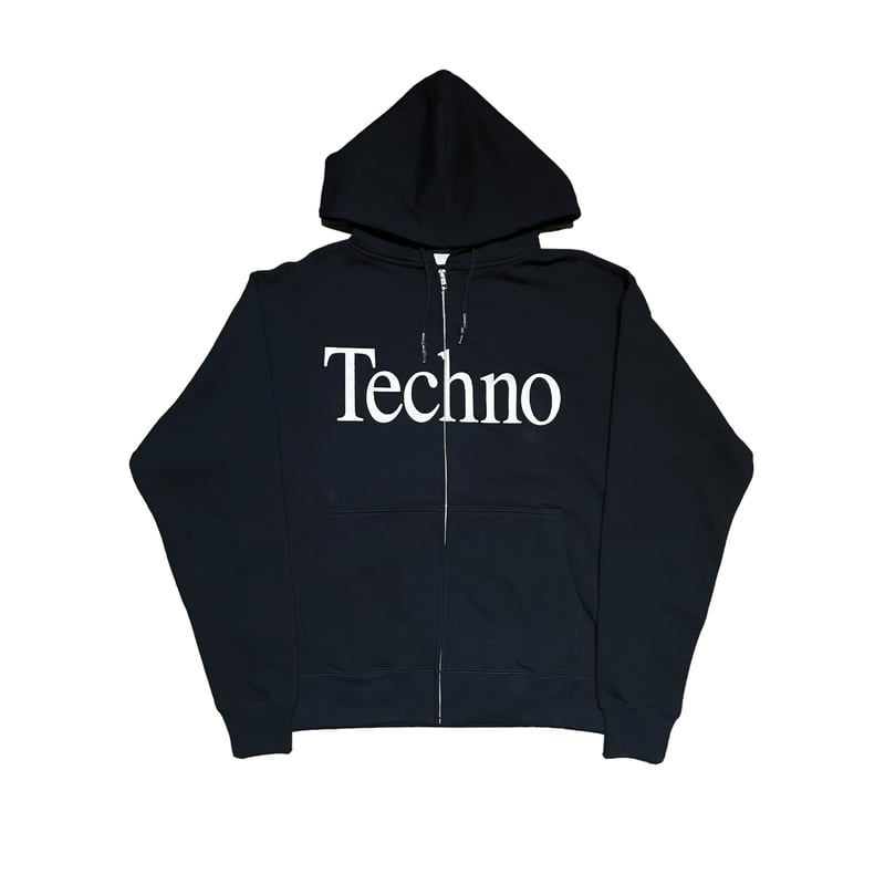 TIMES TECHNO ZIP HOOD [BLACK] | ICE & TECHNO