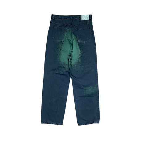 PRINTED WHISKER DENIM [BLACK x OLIVE]