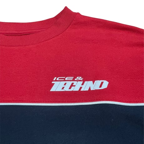 COLOR BLOCK PIPING CREW [RED x NAVY]