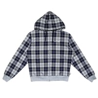 TARTAN ZIP HOOD [NAVY x GRAY]