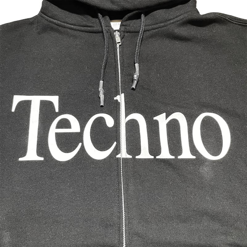 TIMES TECHNO ZIP HOOD [BLACK] | ICE & TECHNO