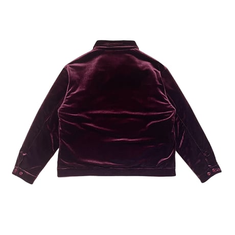 VELOUR WORK JACKET [BURGUNDY]
