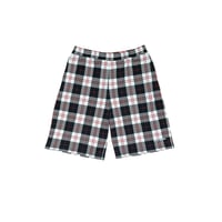 TARTAN SWEAT SHORTS [BLACK X RED]