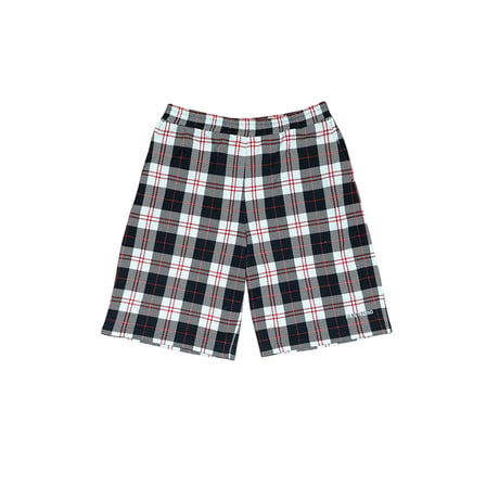 TARTAN SWEAT SHORTS [BLACK X RED]