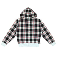 TARTAN ZIP HOOD [BLACK x RED]