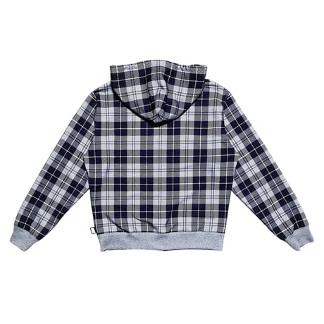 TARTAN ZIP HOOD [NAVY x GRAY]