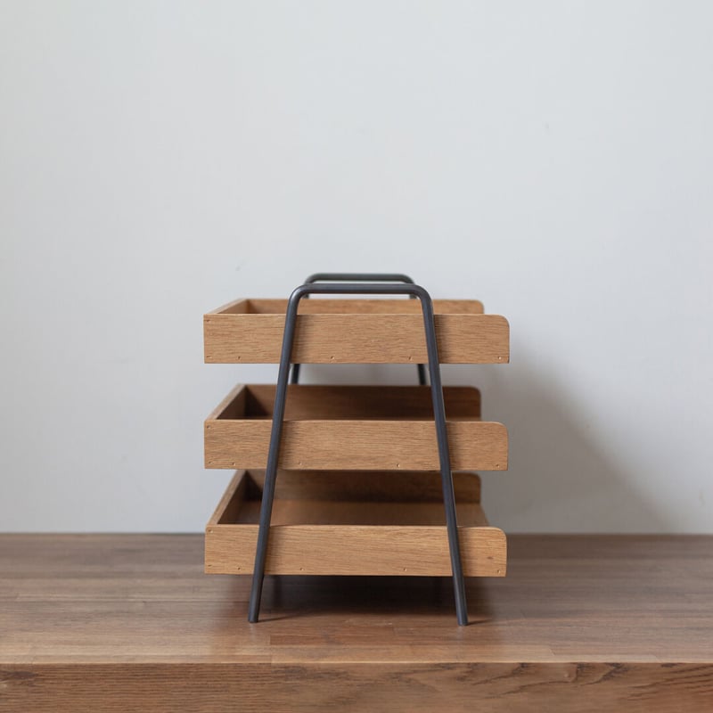 ヨコ型 】アイアン 書類ラック 【 ナチュラルカラー 】 | mogana