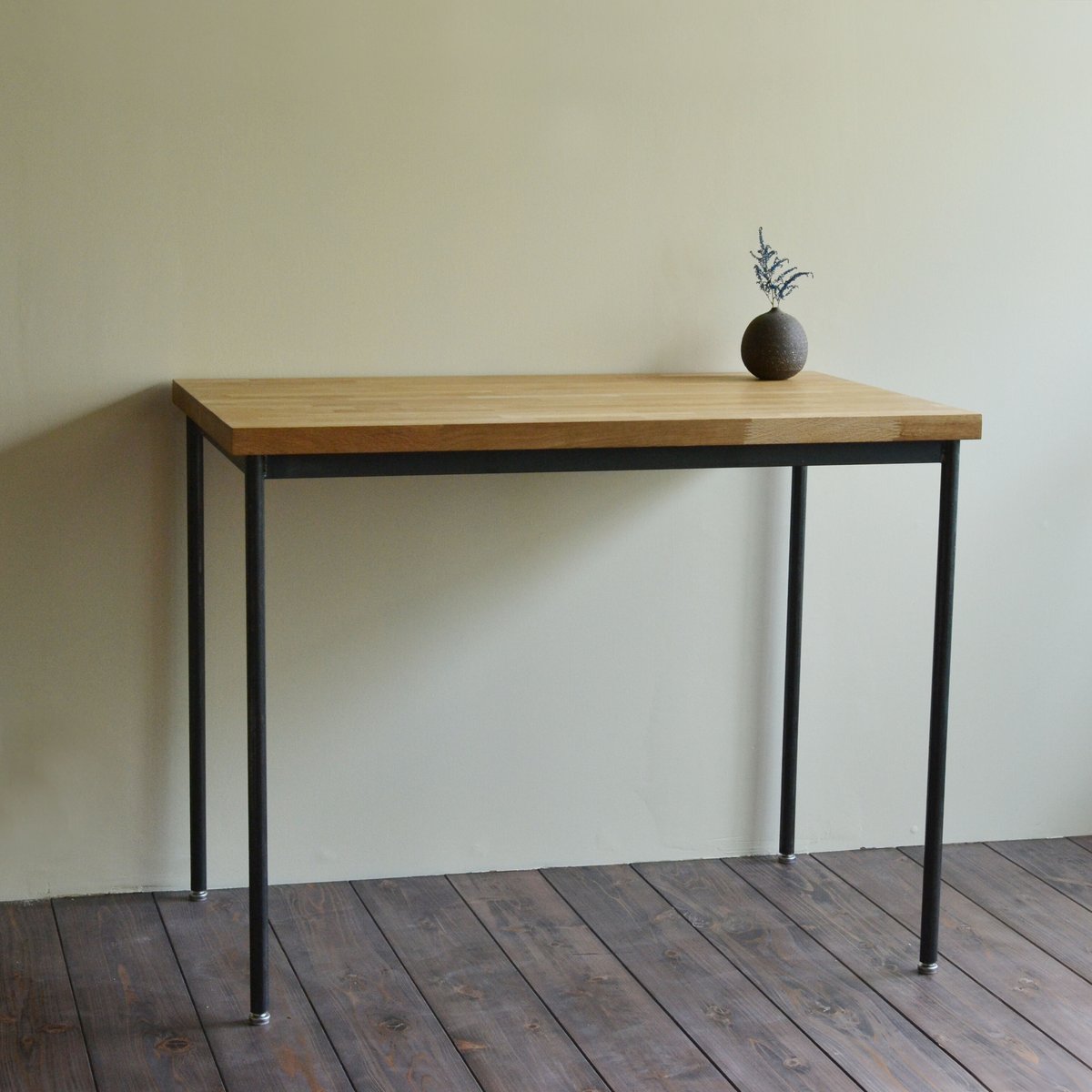 天然素材！ アイアン ラウンドバーテーブル 【タモ材】 | mogana