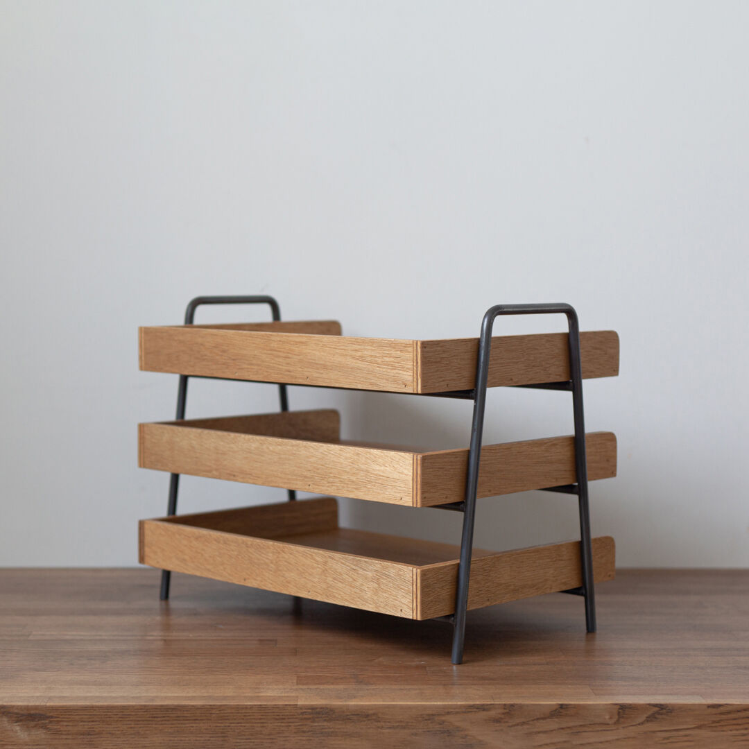 ヨコ型 】アイアン 書類ラック 【 ナチュラルカラー 】 | mogana