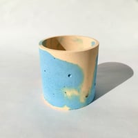 〈handmade〉 pot / orange×blue