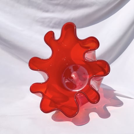 〈vintage〉frill vase red