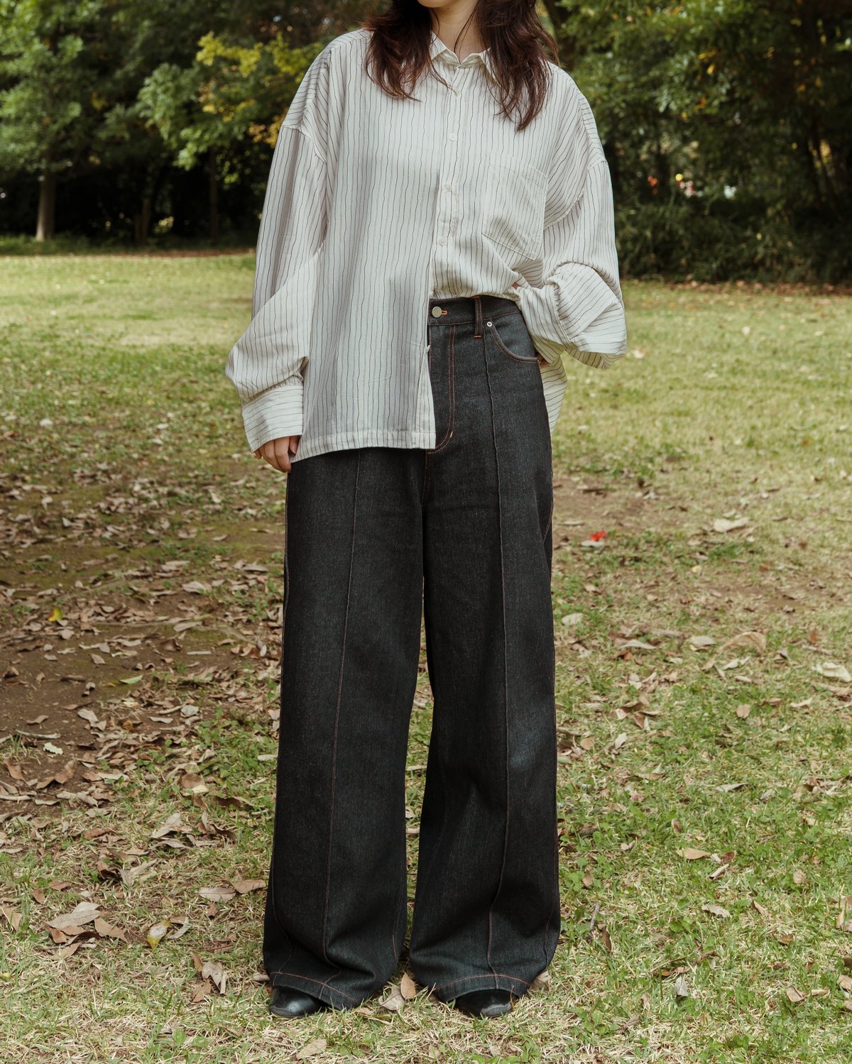 Wide Flare Denim【BLACK】 | Mr.Creape