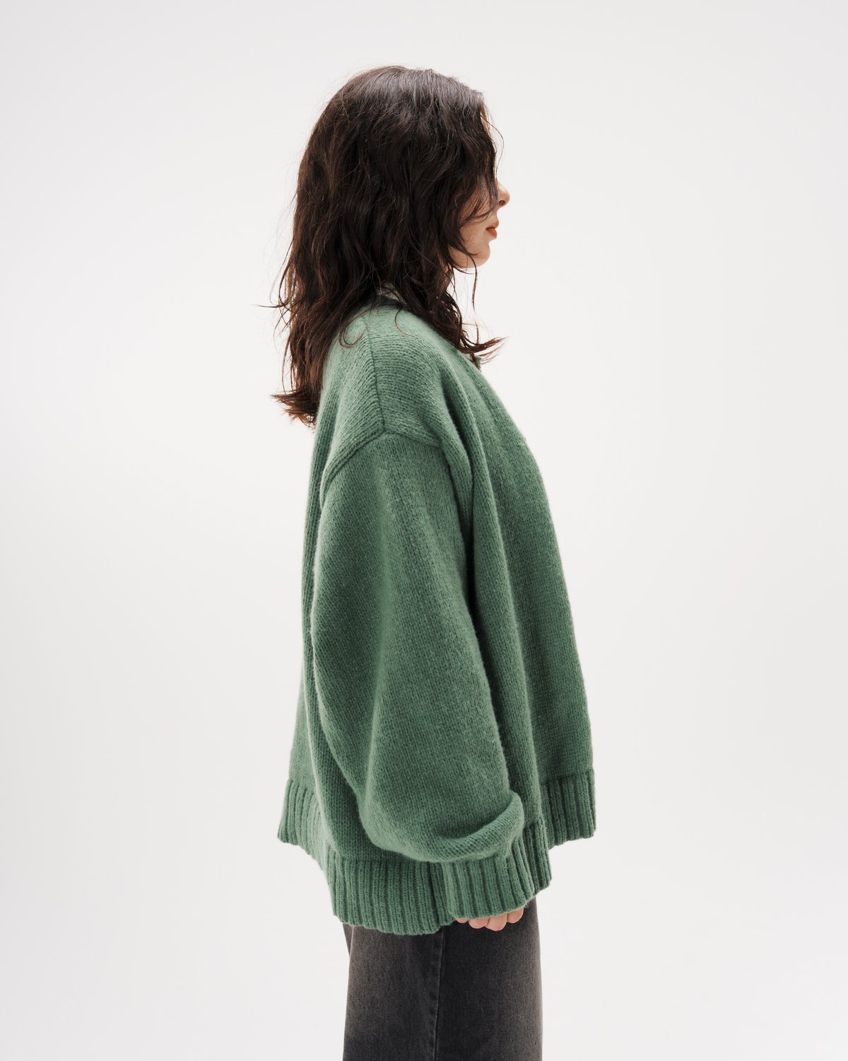 Mr.Creape クルーネックカーディガン Crew Neck Cardigan【GREEN】 | Mr.Creape