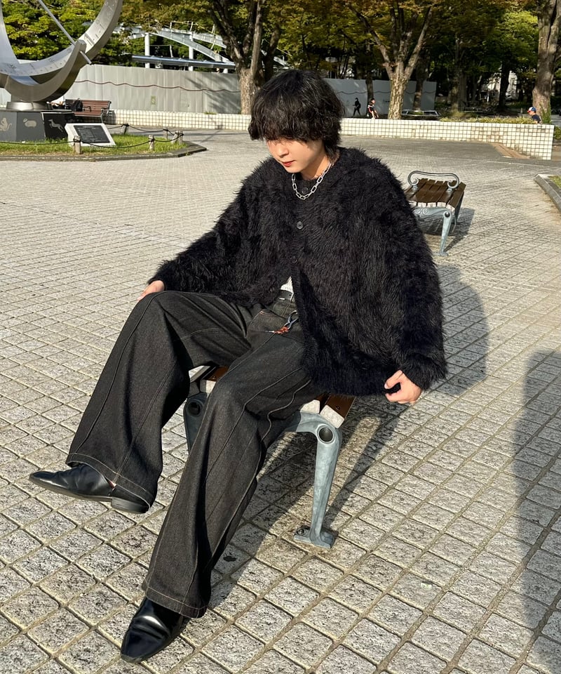 Wide Flare Denim【BLACK】 | Mr.Creape