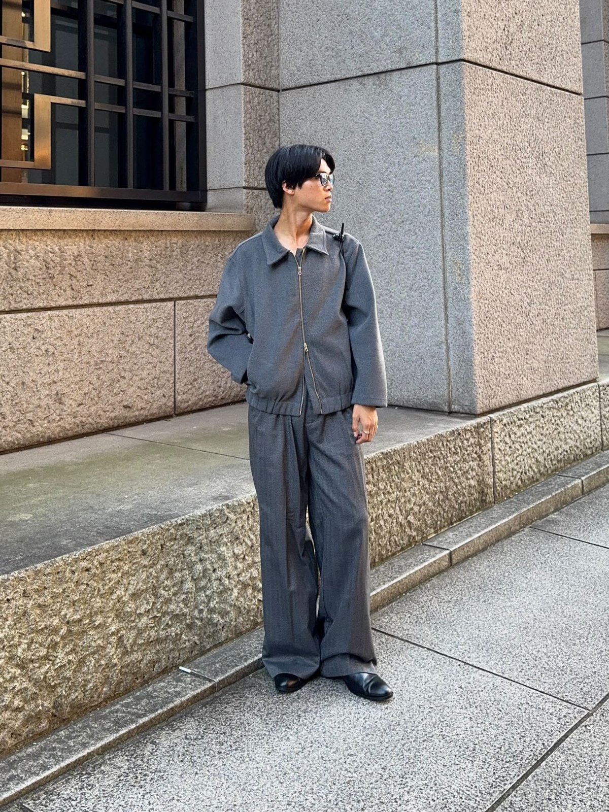 古着 MEMBERS ONLY 短丈 ウールブルゾン シンプルデザイン L 灰 fit=scale-down,w=1200