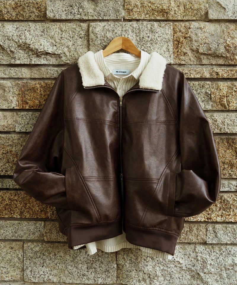 Rider-Inspired Wool Blouson【BROWN】 | Mr.Creape
