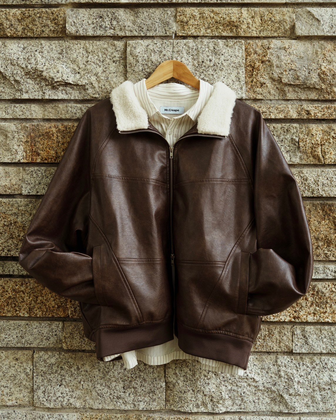 Rider-Inspired Wool Blouson【BROWN】 | Mr.Creape