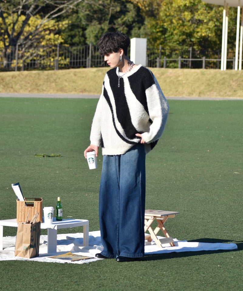 グラデーションデニムパンツ【BLUE】 | Mr.Creape