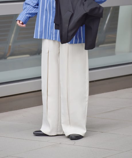 タックワイドパンツ【WHITE】