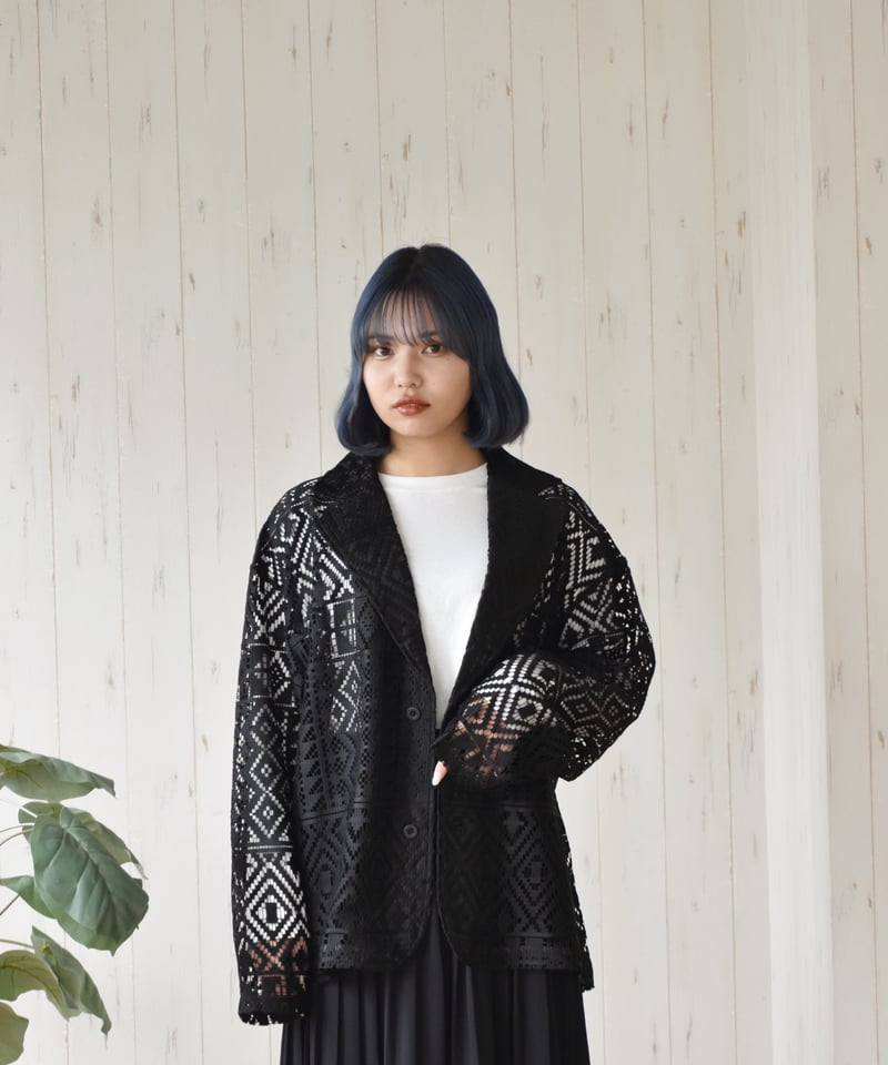 美品✨Merlette　レース　ジャケット　黒　総レース　定価8万 夏用 喪服 礼服 総レースジャケット 単品 ブラックフォーマル