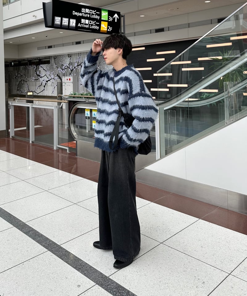 グラデーションデニムパンツ【BLACK】 | Mr.Creape